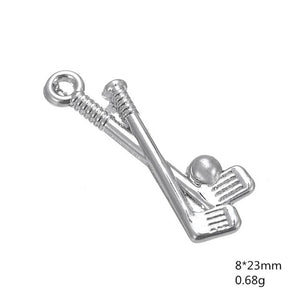 Golf Stick Ball Charm Pendant Necklace